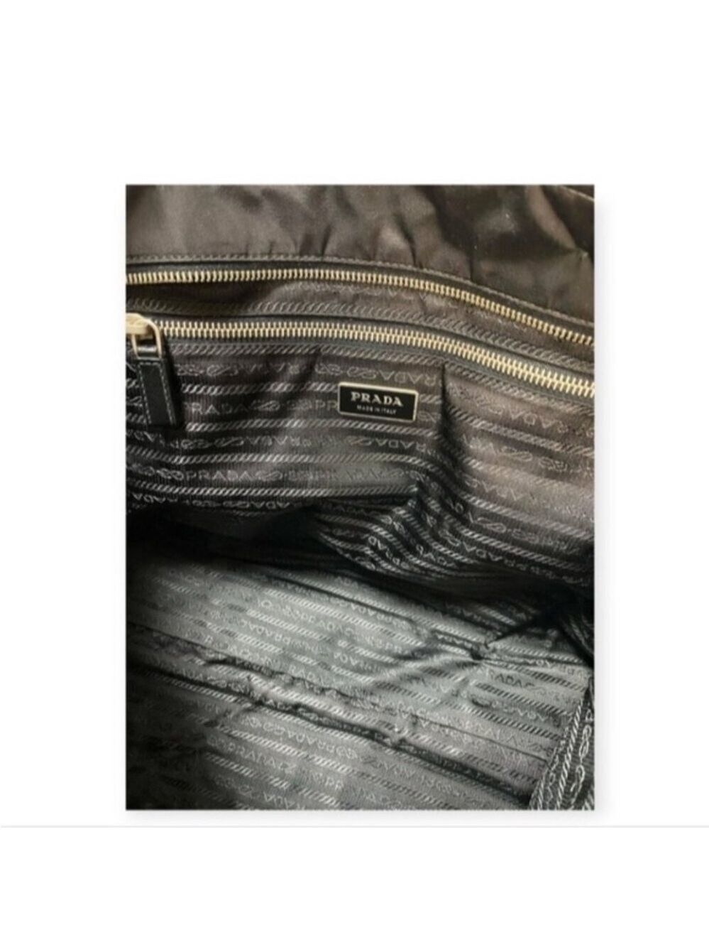 Authentic Prada Tessuto Nylon Tote Bag | Black Triangle Logo | Lampo Zipper - Picture 13 of 15